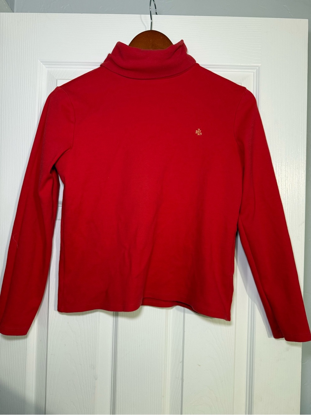 Vintage Lauren Ralph Lauren Red Turtleneck Top Women’s Medium 100% Cotton L